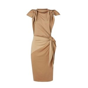 Burberry Tan Draped Dress